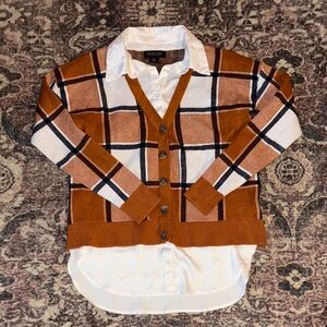 Rachel Zoe orange Plaid Sweater